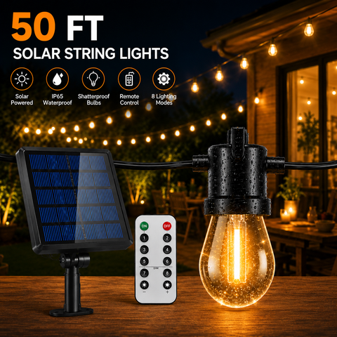 GLEAM 100FT Solar String Lights